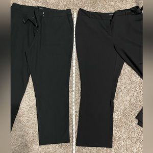 2 pair dress work slacks by Worthington size 14 & 14WS. Same size inseam. Black